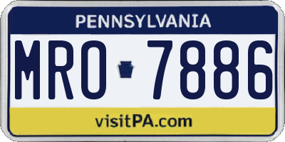 PA license plate MRO7886