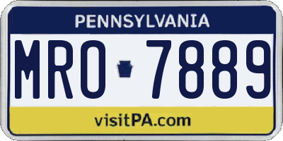 PA license plate MRO7889
