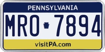 PA license plate MRO7894