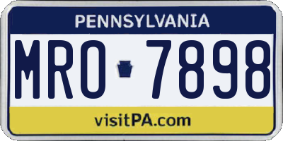 PA license plate MRO7898