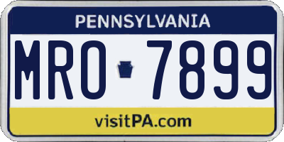 PA license plate MRO7899