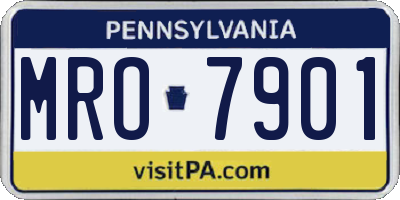 PA license plate MRO7901