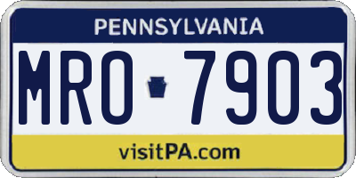 PA license plate MRO7903