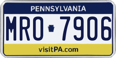 PA license plate MRO7906