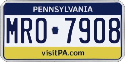 PA license plate MRO7908