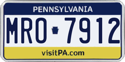 PA license plate MRO7912