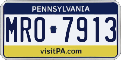 PA license plate MRO7913
