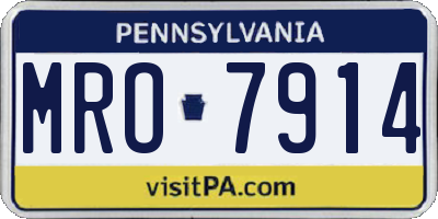 PA license plate MRO7914
