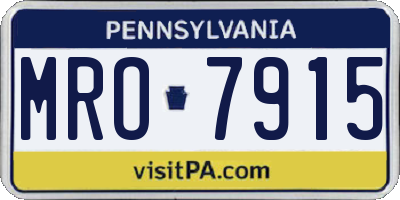 PA license plate MRO7915