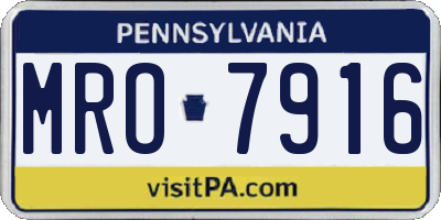 PA license plate MRO7916
