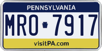 PA license plate MRO7917