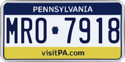 PA license plate MRO7918