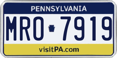 PA license plate MRO7919