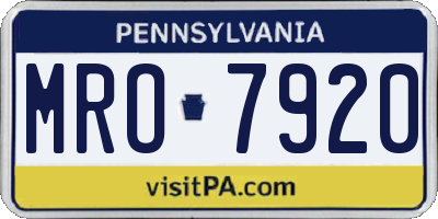 PA license plate MRO7920