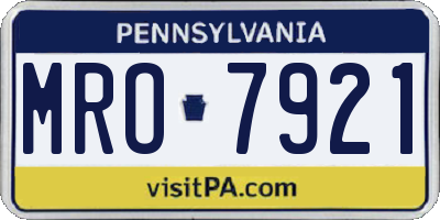 PA license plate MRO7921