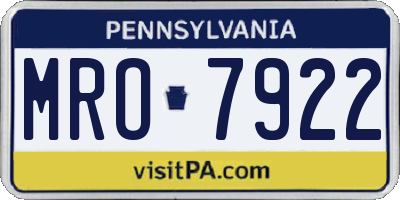 PA license plate MRO7922