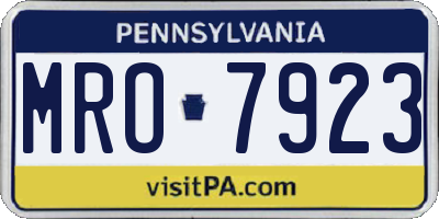 PA license plate MRO7923