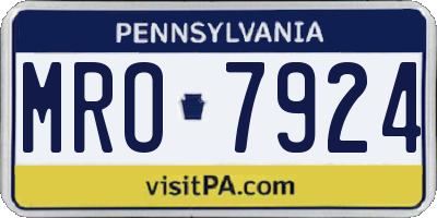 PA license plate MRO7924