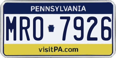 PA license plate MRO7926