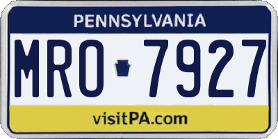 PA license plate MRO7927