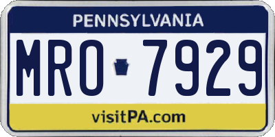 PA license plate MRO7929