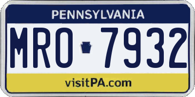 PA license plate MRO7932