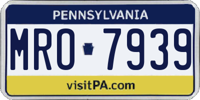 PA license plate MRO7939