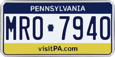 PA license plate MRO7940