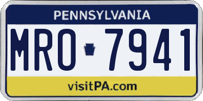 PA license plate MRO7941