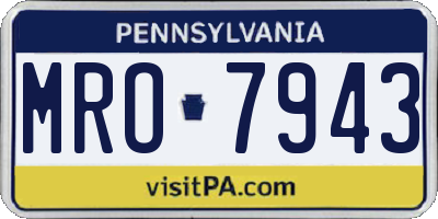 PA license plate MRO7943
