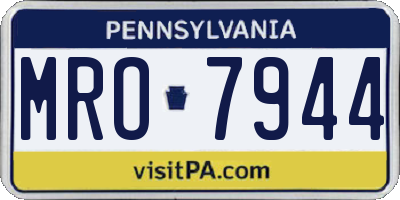 PA license plate MRO7944