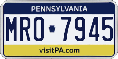 PA license plate MRO7945