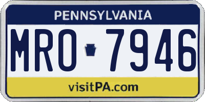 PA license plate MRO7946