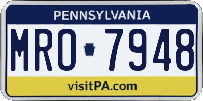 PA license plate MRO7948
