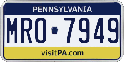 PA license plate MRO7949
