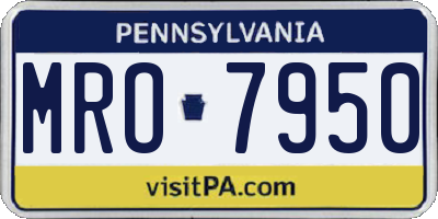 PA license plate MRO7950