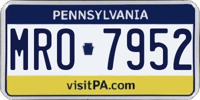 PA license plate MRO7952