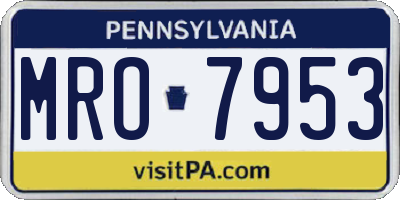 PA license plate MRO7953