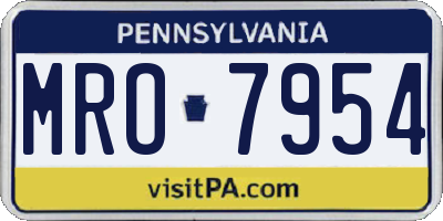 PA license plate MRO7954
