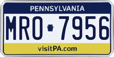 PA license plate MRO7956