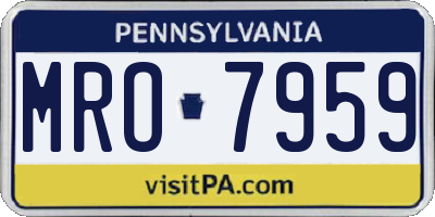 PA license plate MRO7959