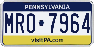 PA license plate MRO7964