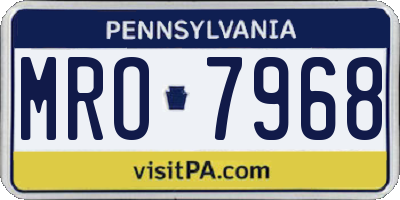 PA license plate MRO7968