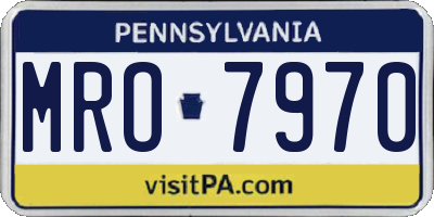 PA license plate MRO7970