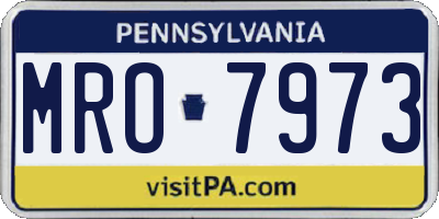 PA license plate MRO7973