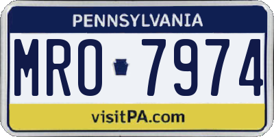 PA license plate MRO7974