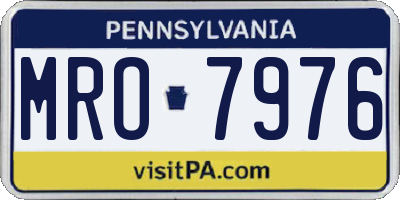 PA license plate MRO7976