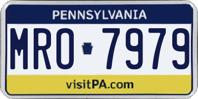 PA license plate MRO7979