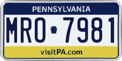 PA license plate MRO7981
