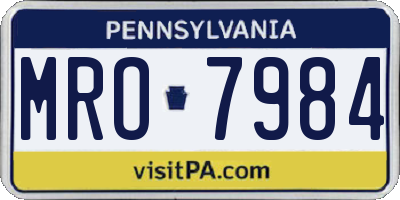 PA license plate MRO7984